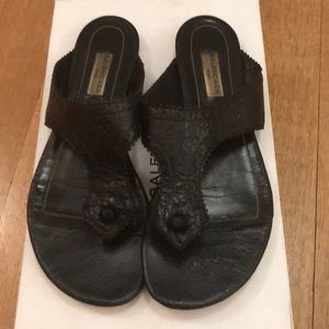 Black balenciaga leather flip